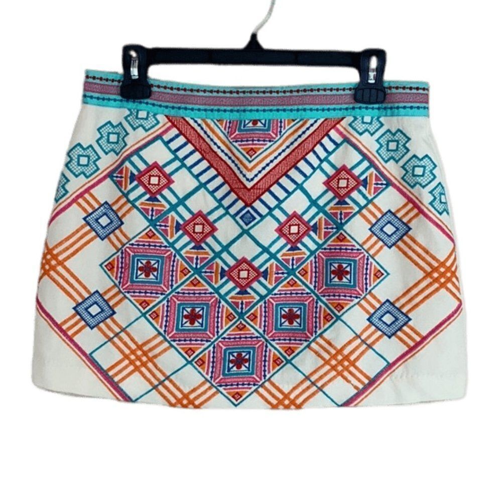 Harper Aztec Design Embroidered Mini Skirt - Picture 2 of 5